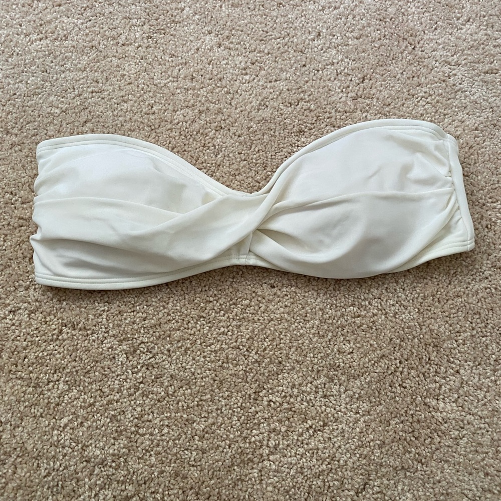Cream Strapless Bandeau Bathing Suit Top Size Medium